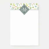 Monogram | Cute Cactus Standing Pattern Post-it® Notes (Voorkant)