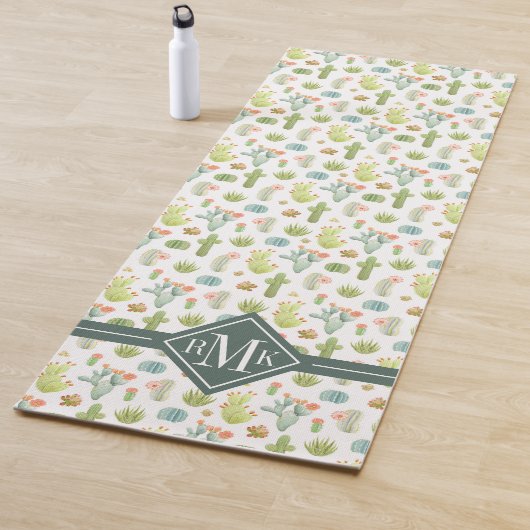 Monogram | Cute Cactus Standing Pattern Yogamat (In situ)