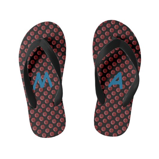 monogram Cute Cool Fun Unique Kinder Teenslippers (Voetbed)
