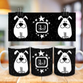 Monogram Cute Dog met sterren Koffiemok
