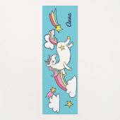 Monogram. Cute Doodle Rainbow Unicorn Stars Clouds Yogamat (Voorkant)