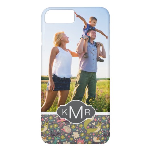 Monogram | Cute Forest Animals Patroon Case-Mate iPhone Case (Achterkant)