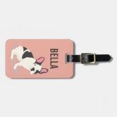 Monogram. Cute French Bulldog. Bagagelabel (Voorkant horizontaal)