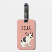 Monogram. Cute French Bulldog. Bagagelabel (Achterkant verticaal)