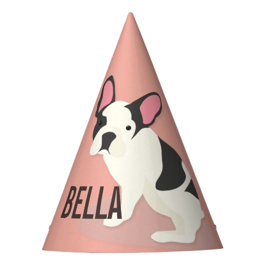 Monogram. Cute French Bulldog. Feesthoedjes (Voorkant)