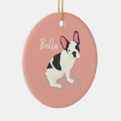 Monogram. Cute French Bulldog. Keramisch Ornament (Rechts)