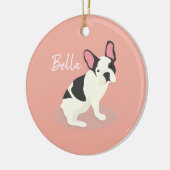 Monogram. Cute French Bulldog. Keramisch Ornament (Links)