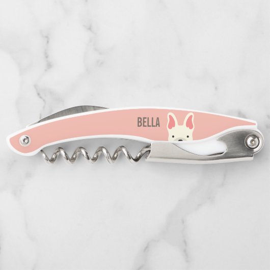 Monogram Cute French Bulldog Kurkentrekker (Achterkant)