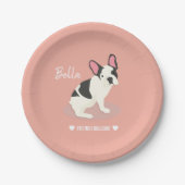 Monogram. Cute French Bulldog. Papieren Bordje (Voorkant)