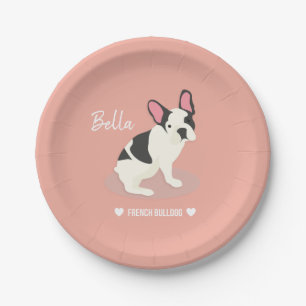 Monogram. Cute French Bulldog. Papieren Bordje