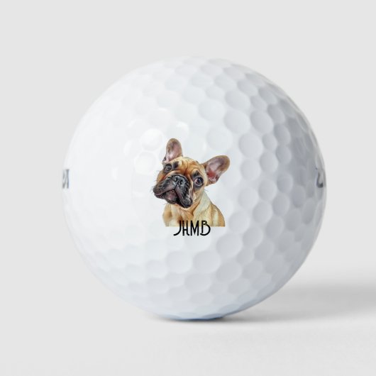 Monogram Cute French Bulldog Pet animal Golfballen (Voorkant)