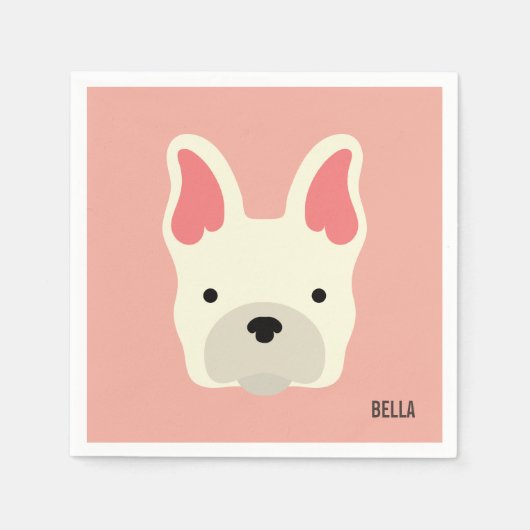 Monogram. Cute French Bulldog Servet (Voorkant)
