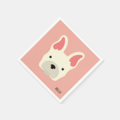 Monogram. Cute French Bulldog Servet (Hoek)