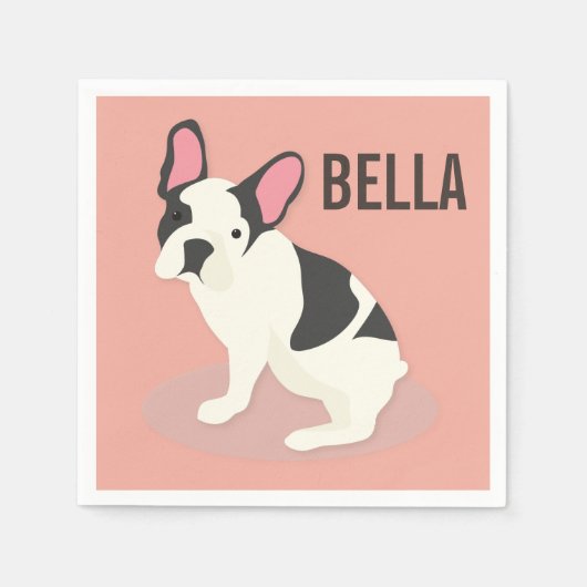 Monogram. Cute French Bulldog Servet (Voorkant)