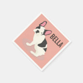 Monogram. Cute French Bulldog Servet (Hoek)