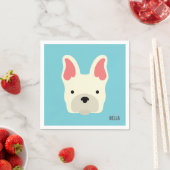 Monogram. Cute French Bulldog Servetten (Insitu)