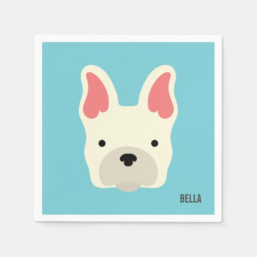 Monogram. Cute French Bulldog Servetten (Voorkant)