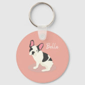 Monogram. Cute French Bulldog Sleutelhanger (Voorkant)