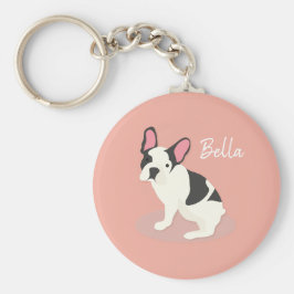 Monogram. Cute French Bulldog Sleutelhanger