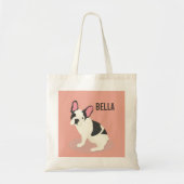Monogram. Cute French Bulldog. Tote Bag (Voorkant)