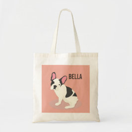 Monogram. Cute French Bulldog. Tote Bag