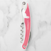 Monogram Cute Funny Alpaca Llama in Roze Kurkentrekker (Voorkant)