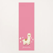 Monogram Cute Funny Alpaca Llama in Roze Yogamat (Voorkant)