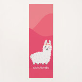 Monogram Cute Funny Alpaca Llama in Roze Yogamat (Voorkant)