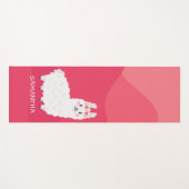 Monogram Cute Funny Alpaca Llama in Roze Yogamat (Voorkant (horizontaal))