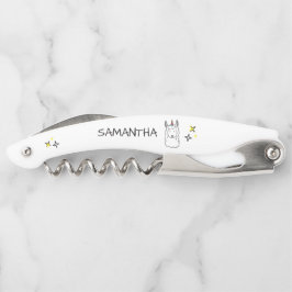 Monogram Cute Funny Unicorn Alpaca Llama Kurkentrekker