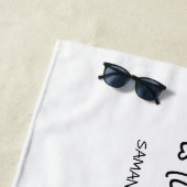 Monogram Cute Funny Unicorn Strandlaken (In situ)