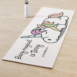 Monogram Cute Funny Unicorn Yogamat