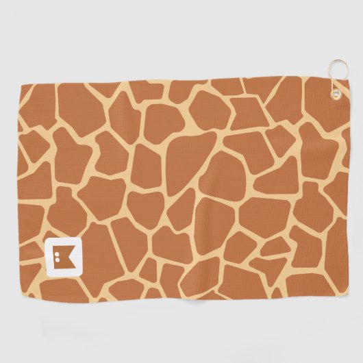Monogram. Cute Giraffe Safari Pattern Golfhanddoek (Horizontaal)