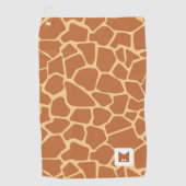 Monogram. Cute Giraffe Safari Pattern Golfhanddoek (Voorkant)