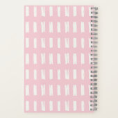 Monogram cute Girly Pink & Cream Pattern Notitieboek (Achterkant)