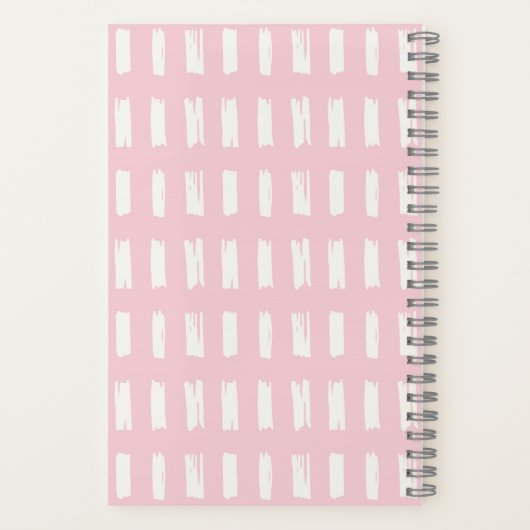 Monogram cute Girly Pink & Cream Pattern Notitieboek (Achterkant)