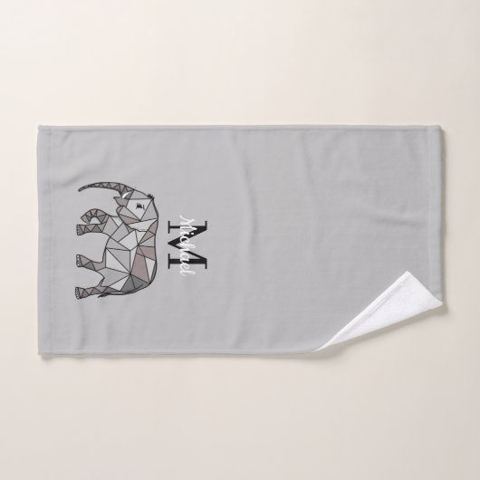 Monogram Cute Graphics Elephant, speciaal aangepas Bad Handdoek (Handdoek)