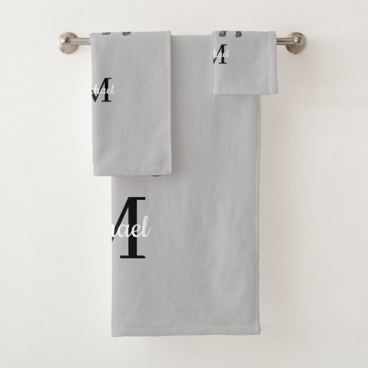 Monogram Cute Graphics Elephant, speciaal aangepas Bad Handdoek (Insitu)