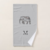 Monogram Cute Graphics Elephant, speciaal aangepas Bad Handdoek (Handdoek)