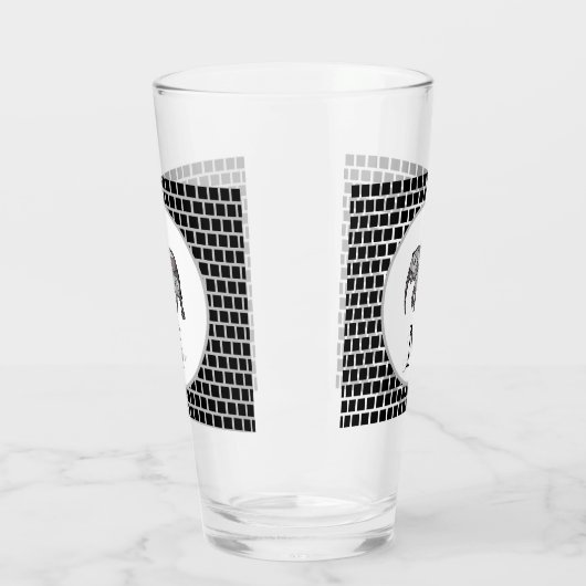 Monogram Cute Graphics Elephant, speciaal aangepas Glas (Links)