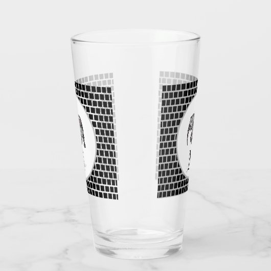 Monogram Cute Graphics Elephant, speciaal aangepas Glas (Rechts)