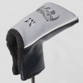 Monogram Cute Graphics Elephant, speciaal aangepas Golfheadcover (3/4 voorkant)