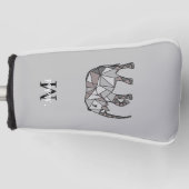 Monogram Cute Graphics Elephant, speciaal aangepas Golfheadcover (Voorkant)