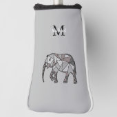 Monogram Cute Graphics Elephant, speciaal aangepas Golfheadcover (Draai 90)