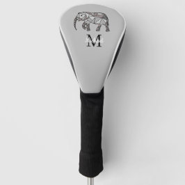 Monogram Cute Graphics Elephant, speciaal aangepas Golfheadcover