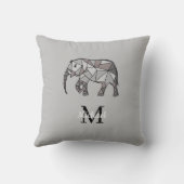 Monogram Cute Graphics Elephant, speciaal aangepas Kussen (Achterkant)