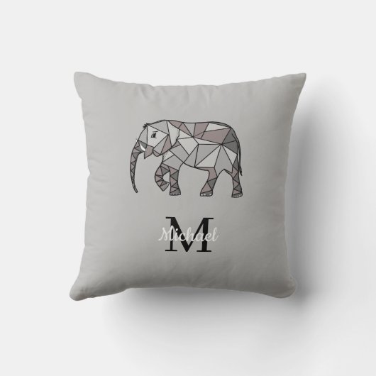 Monogram Cute Graphics Elephant, speciaal aangepas Kussen (Achterkant)