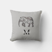 Monogram Cute Graphics Elephant, speciaal aangepas Kussen (Voorkant)