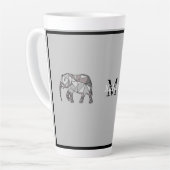 Monogram Cute Graphics Elephant, speciaal aangepas Latte Mok (Linkerhoek)
