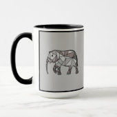 Monogram Cute Graphics Elephant, speciaal aangepas Mok (Links)